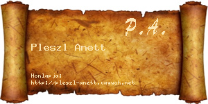 Pleszl Anett névjegykártya